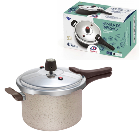 PANELA DE PRESÃO 4,5LTS FECHAMENTO EXTERNO CREMA (3PÇS)-MARCOLAR