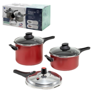 KIT PANELAS PRESSÃO FECHAMENTO EXTERNO ROUGE (3KITS)-MARCOLAR