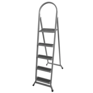 ESCADA RETANGULAR 5 DEGRAUS PRATA PRETO (1PÇ)-UTILAÇO