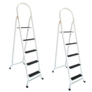 ESCADA RETANGULAR 5 DEGRAUS BRANCO PRETO (1PÇ)-UTILAÇO