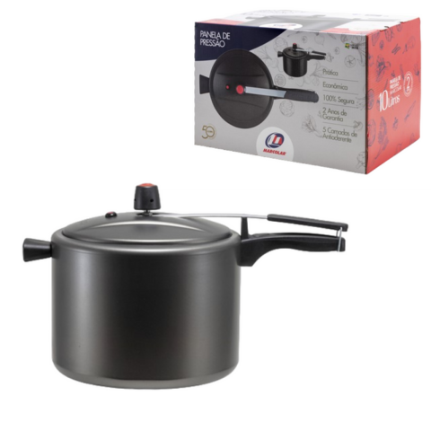 PANELA DE PRESSÃO 10,0 LTS PRETA (3PÇS)-MARCOLAR