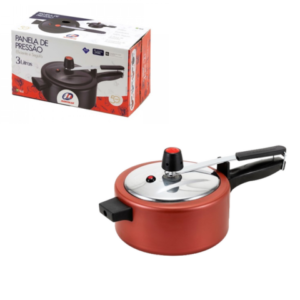 PANELA DE PRESSÃO 3,0 LTS CEREJA (3PÇS)-MARCOLAR