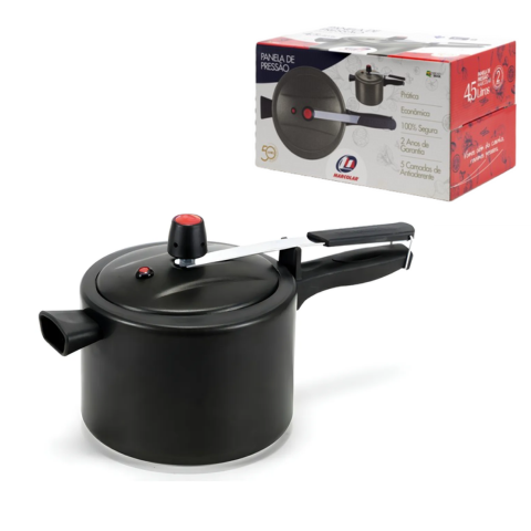PANELA DE PRESSÃO 4,5 LTS PRETA (3PÇS)-MARCOLAR