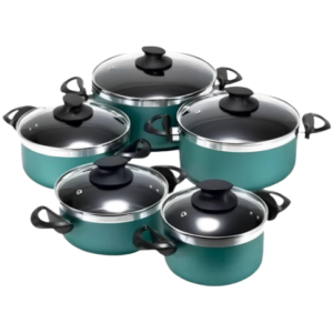 CJ.CAÇAROLAS 05 PÇS TURQUESE PLUS T.V (2CXS)-MARCOLAR